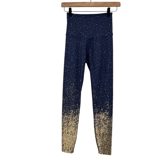 Beyond Yoga Navy & Metallic Gold High Waist Alloy Ombre Full Length Leggings - Picture 4 of 10